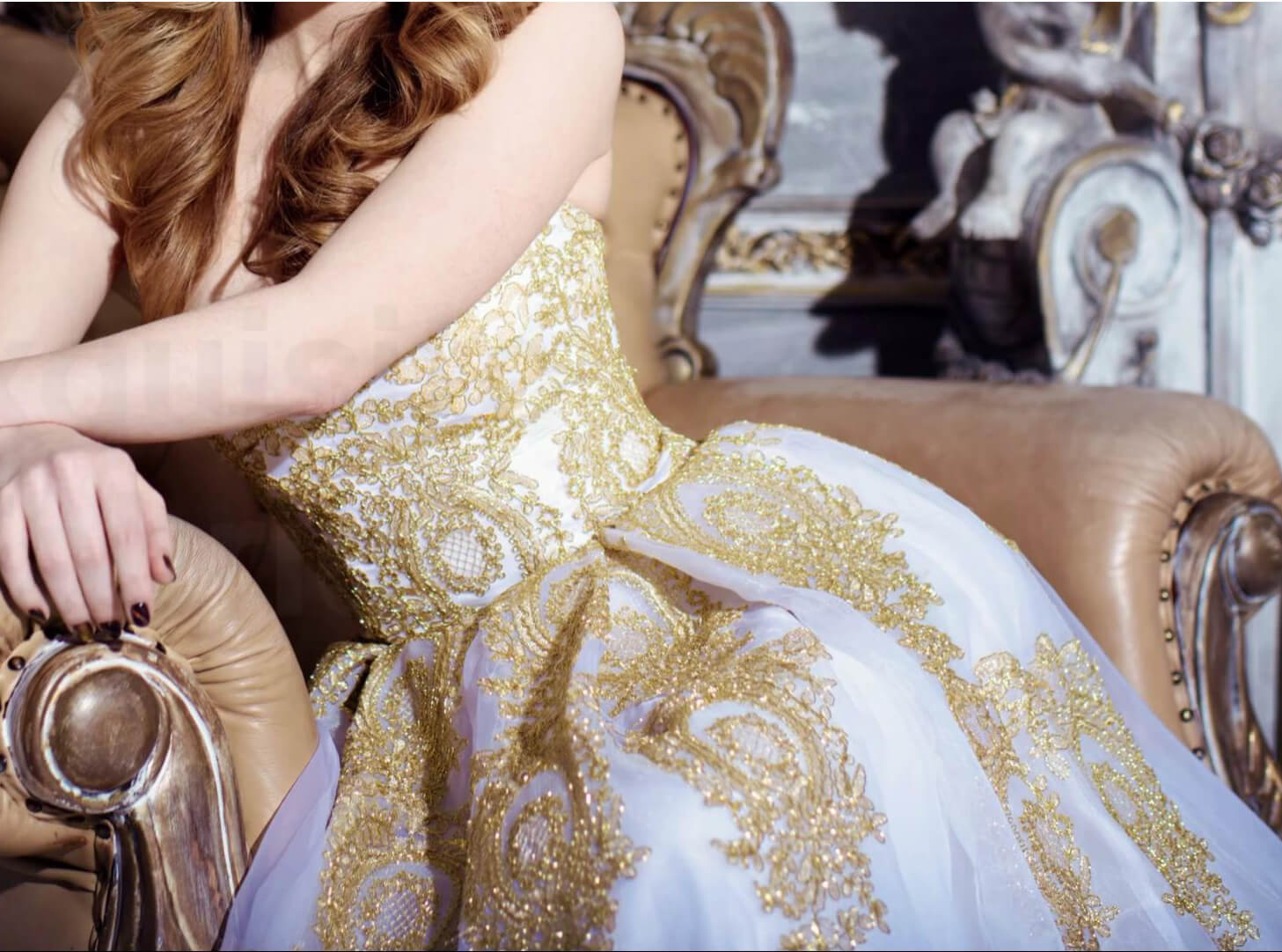 Gold Bridal Lace Fabric