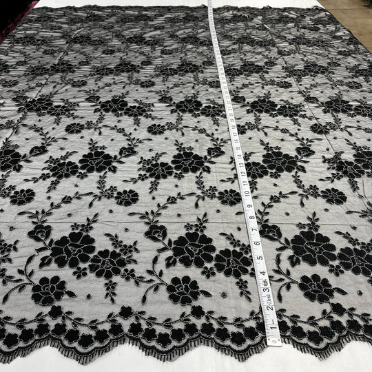 Lace Fabric Embroidered on 100% Polyester Net Mesh | Lace USA - 40861W