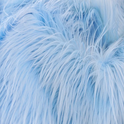 Baby Blue Shaggy Long Pile Faux Fur Fabric (4")