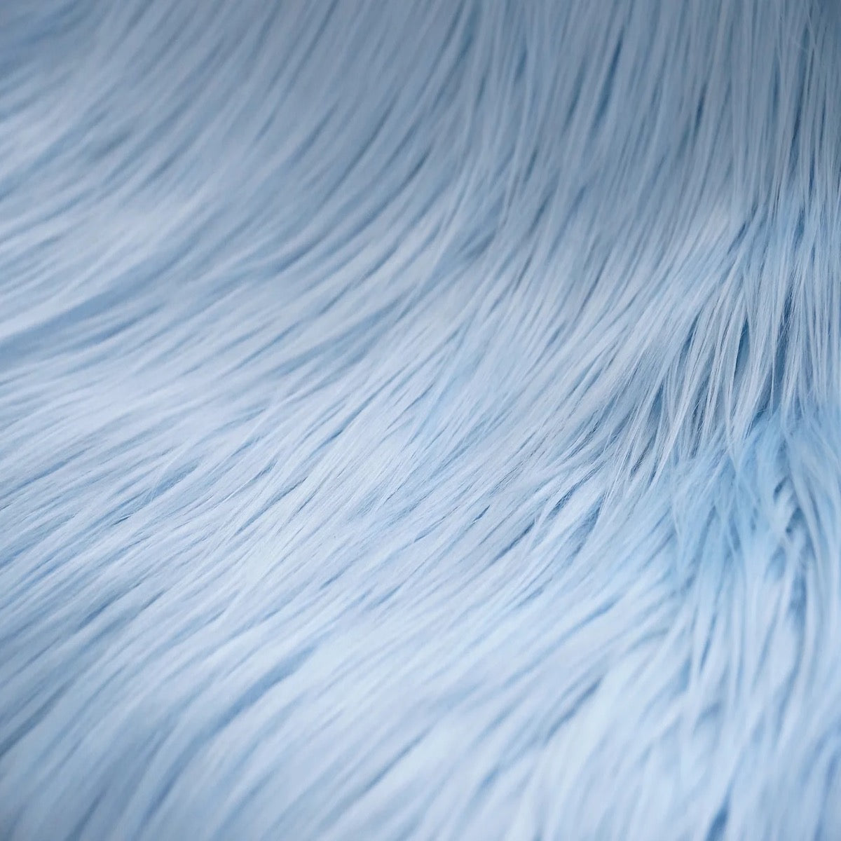 Baby Blue Shaggy Long Pile Faux Fur Fabric (4")