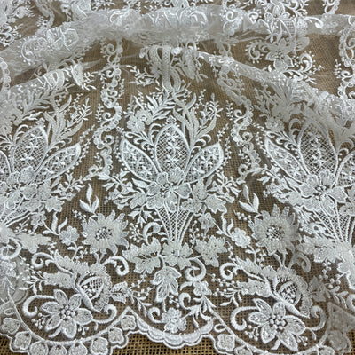 Beaded Lace Fabric Embroidered on 100% Polyester Net Mesh | Lace USA - GD-54129