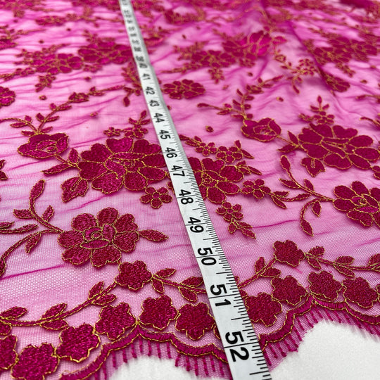 Lace Fabric Embroidered on 100% Polyester Net Mesh | Lace USA - 40861W