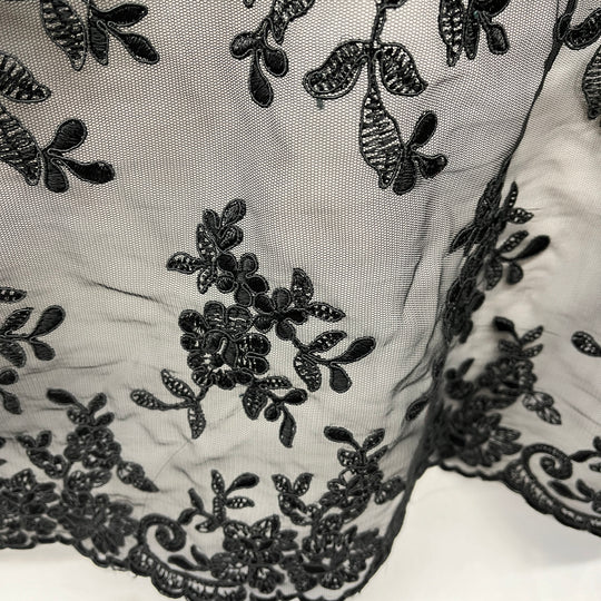 Corded Bridal Lace Fabric Embroidered on 100% Polyester Net Mesh | Lace USA - 91436W