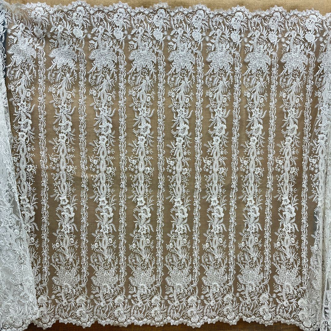 Beaded Lace Fabric Embroidered on 100% Polyester Net Mesh | Lace USA - GD-53627