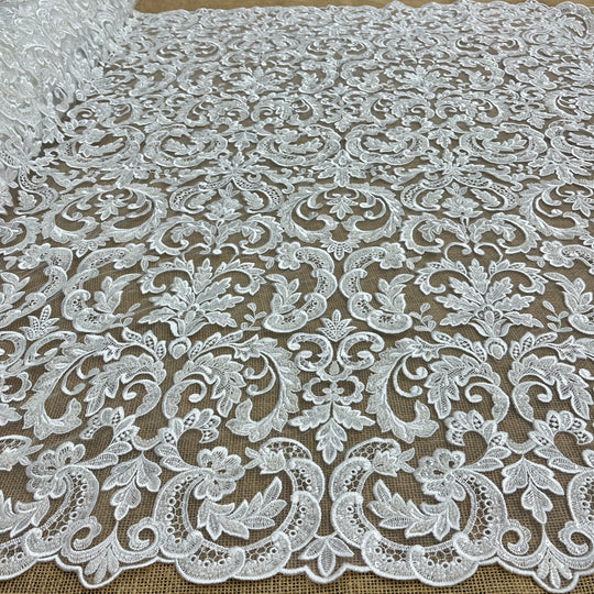 Beaded Lace Fabric Embroidered on 100% Polyester Net Mesh | Lace USA - GD-52732