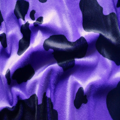 Black Purple Cow Velboa Faux Fur