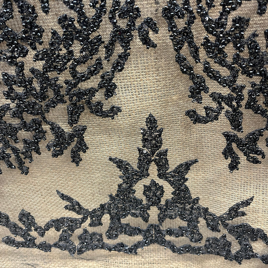 Beaded Lace Fabric Embroidered on 100% Polyester Net Mesh | Lace USA - GD-2915