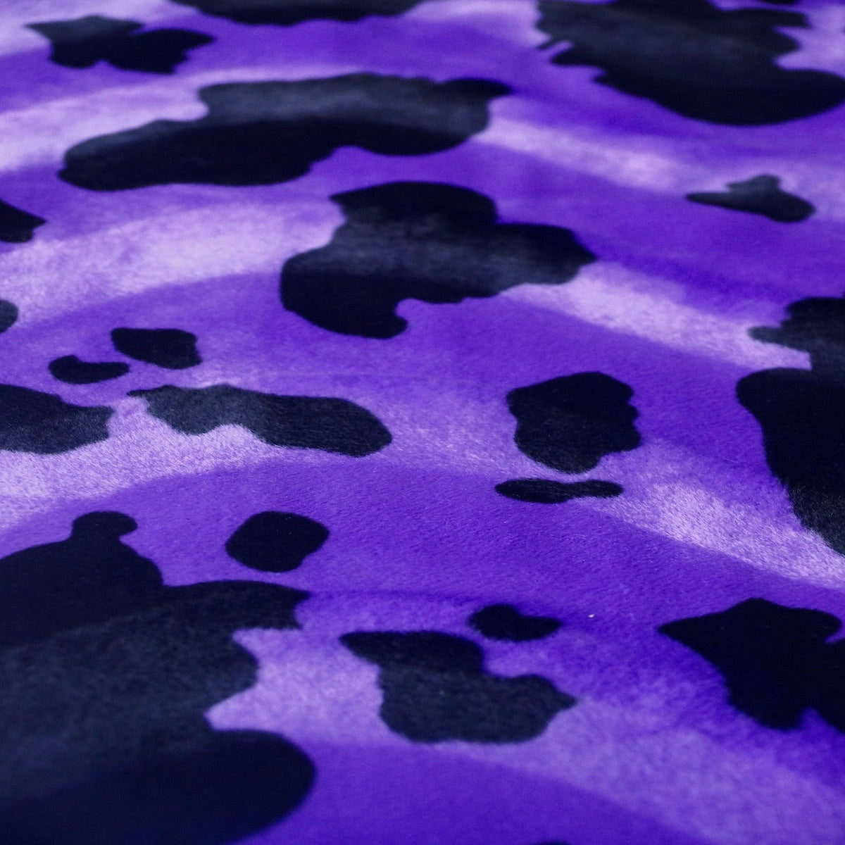 Black Purple Cow Velboa Faux Fur