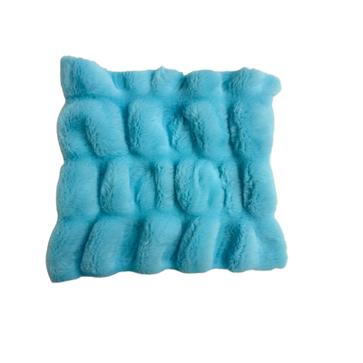 Aqua Blue Ruched Chinchilla Stretch Faux Fur Fabric