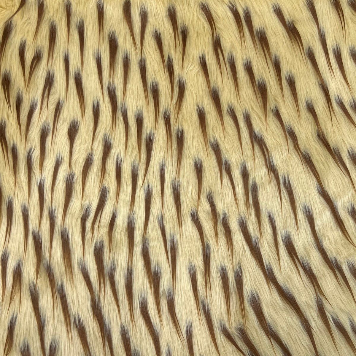 Beige | Light Brown Two Tone Spike Shaggy Faux Fur Fabric