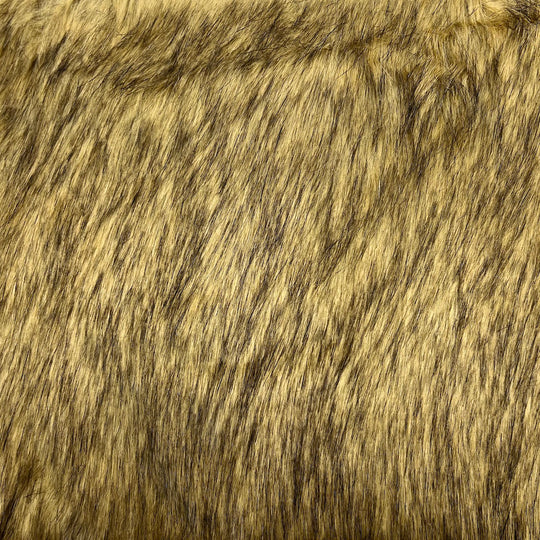 Beige Fox Print Multicolor Faux Fur Shag Fabric