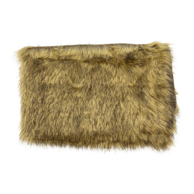 Beige Fox Print Multicolor Faux Fur Shag Fabric