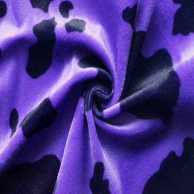 Black Purple Cow Velboa Faux Fur