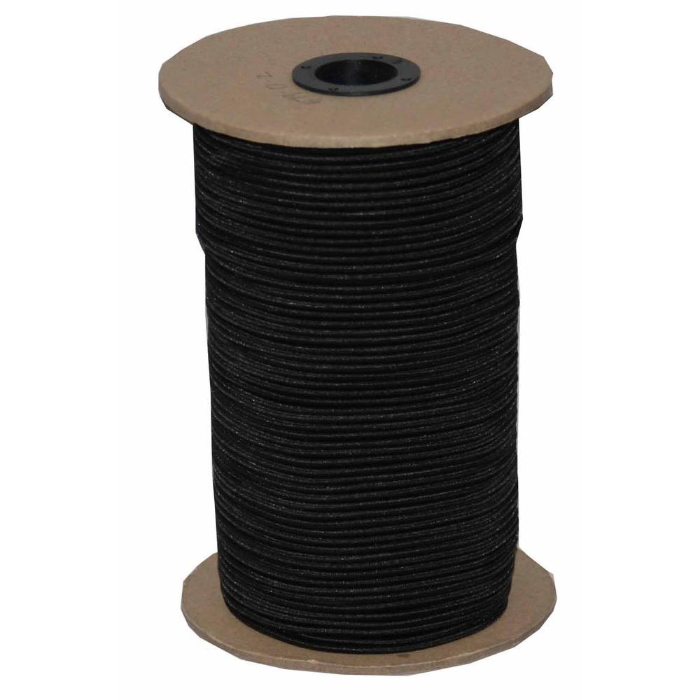 1/2" Black Braided Elastic Band Roll - 144 Yard Roll