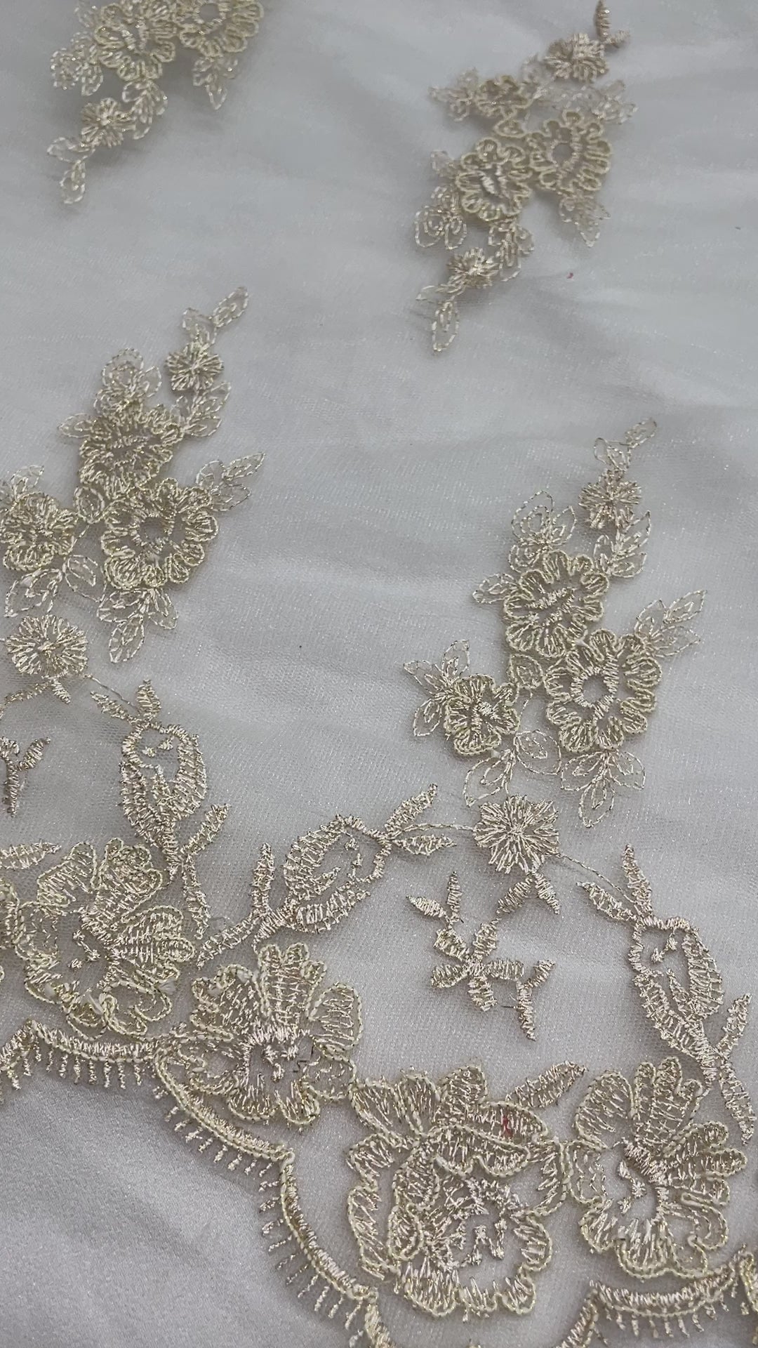 Corded Bridal Lace Fabric Embroidered on 100% Polyester Net Mesh | Lace USA