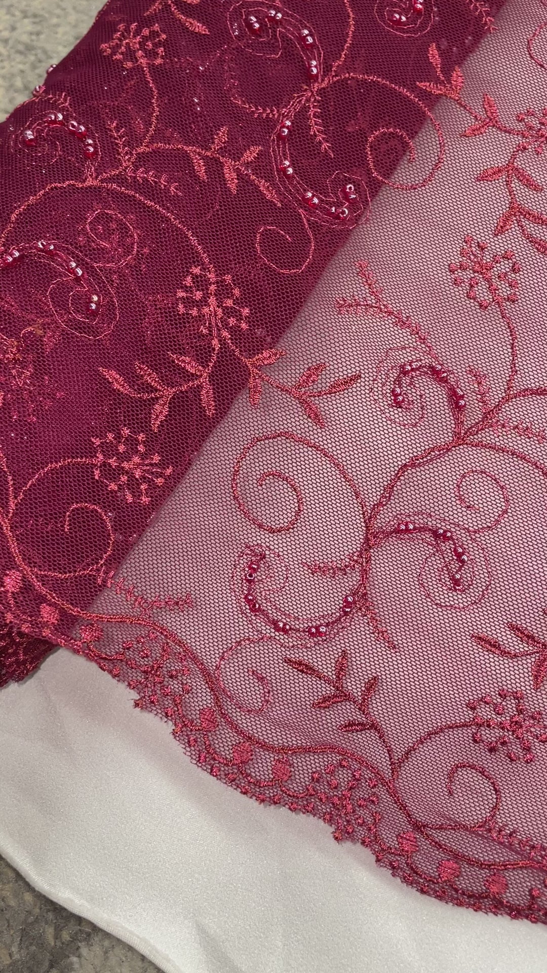 Beaded Lace Fabric Embroidered on 100% Polyester Net Mesh | Lace USA