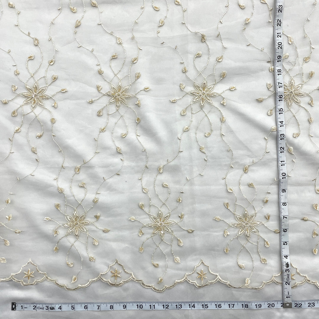 Beaded Lace Fabric Embroidered on 100% Polyester Net Mesh | Lace USA