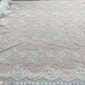 Beaded Lace Fabric Embroidered on 100% Polyester Net Mesh | Lace USA