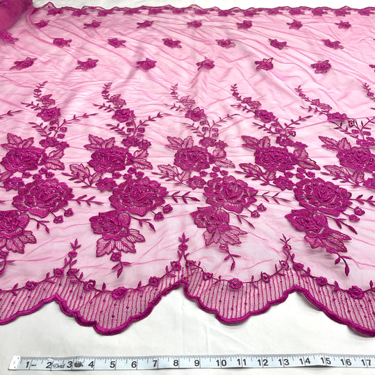 Beaded Lace Fabric Embroidered on 100% Polyester Net Mesh | Lace USA