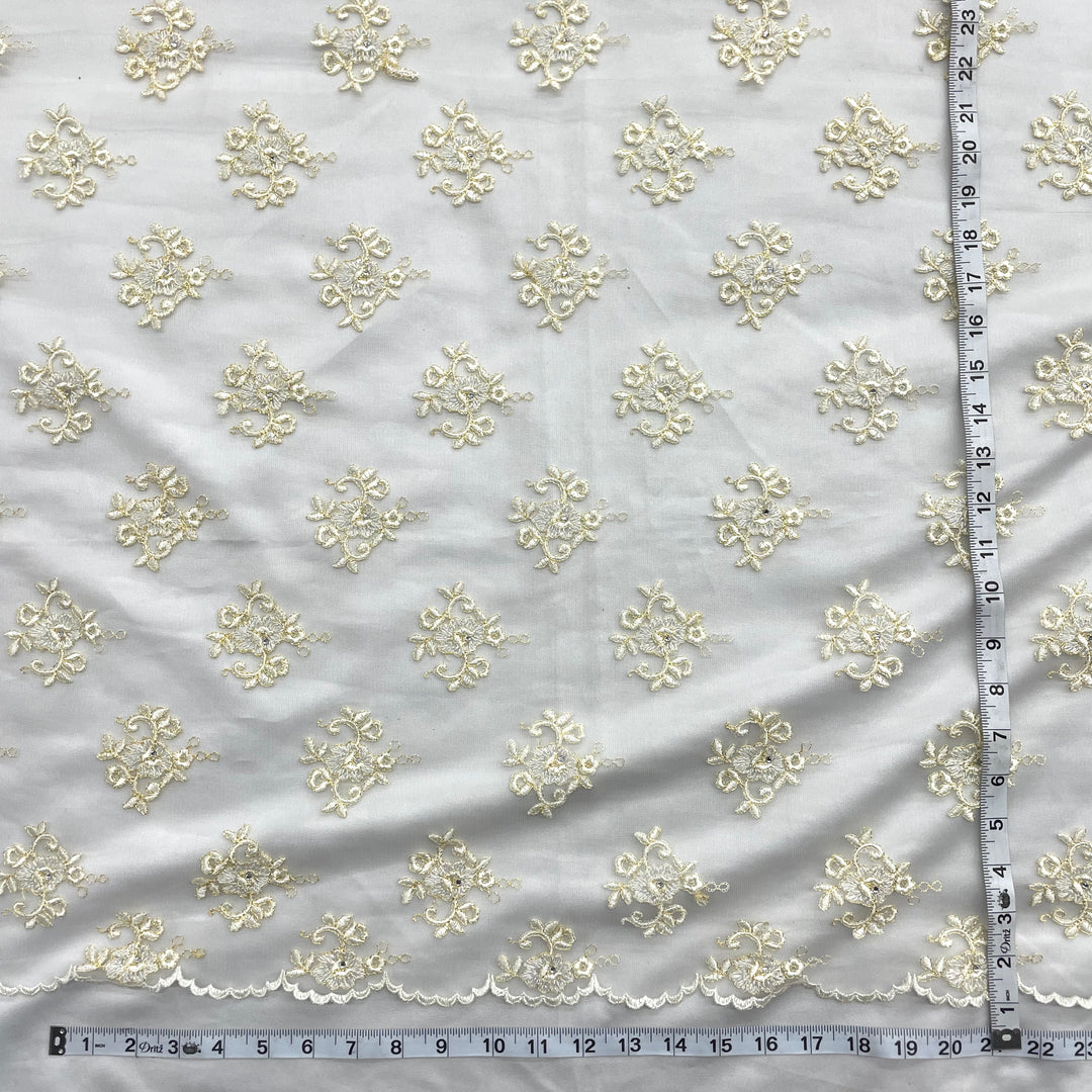 Beaded Lace Fabric Embroidered on 100% Polyester Net Mesh | Lace USA