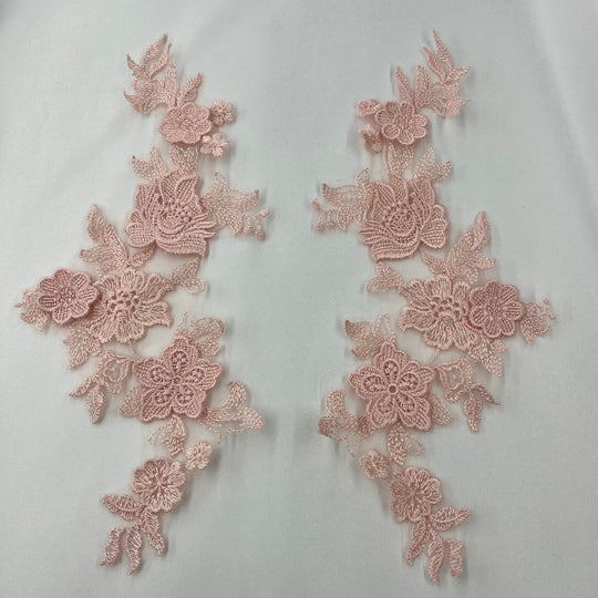 3D Floral Lace Applique Embroidered on 100% Polyester Net Mesh | Lace USA