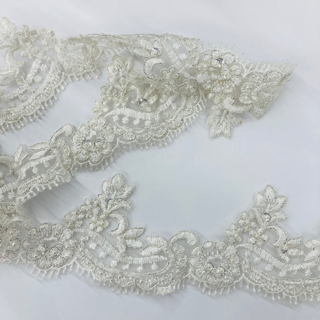 Corded, Beaded & Embroidered Trimming. Lace USA