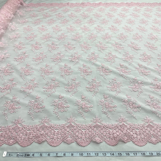 Lace Fabric Embroidered on 100% Polyester Net Mesh | Lace USA