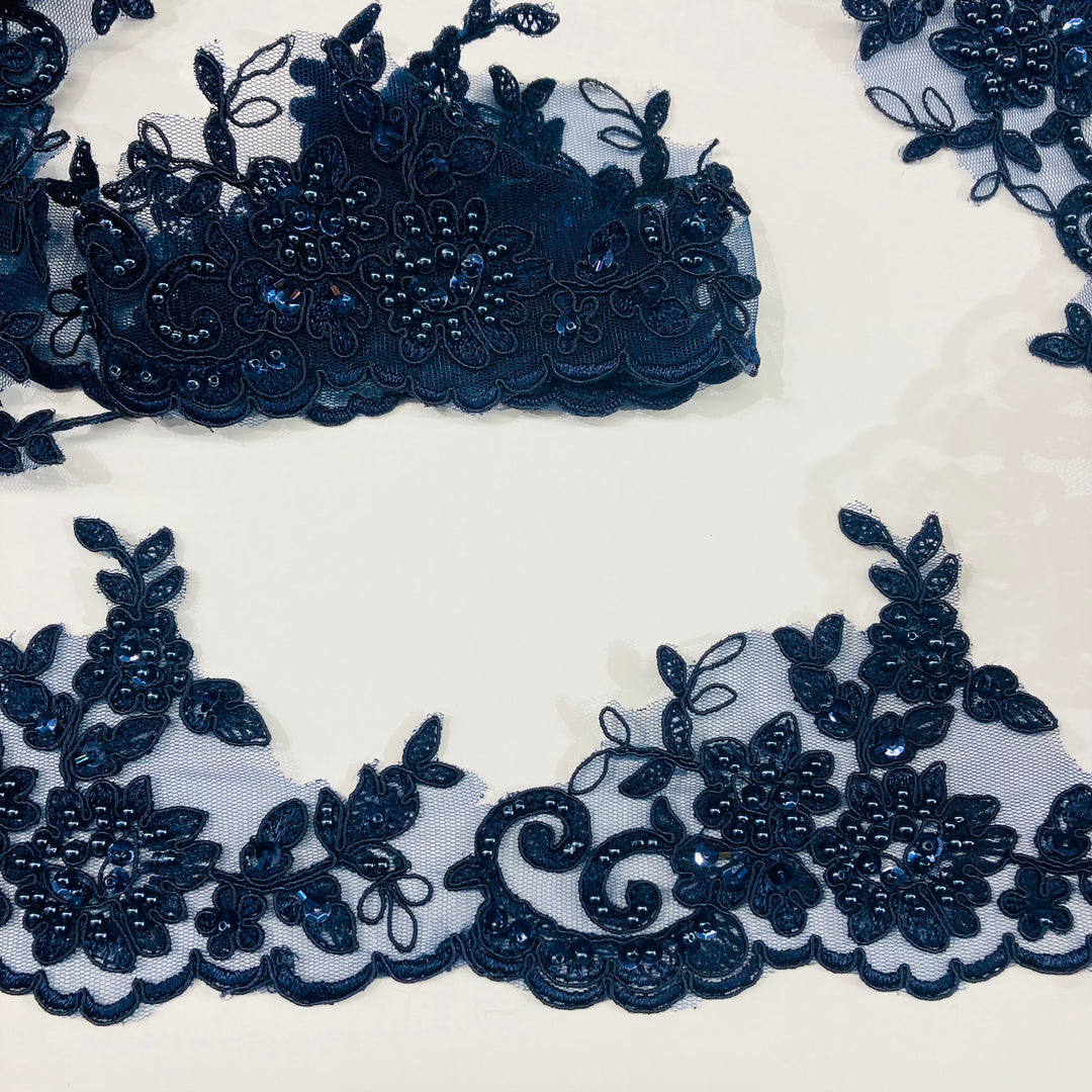 Beaded, Corded & Embroidered Trimming. Lace Usa