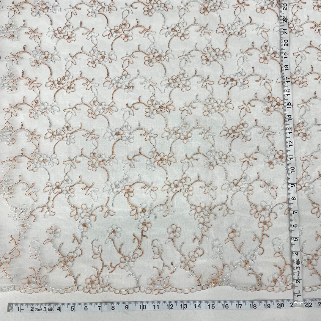 Corded Bridal Lace Fabric Embroidered on 100% Polyester Net Mesh | Lace USA